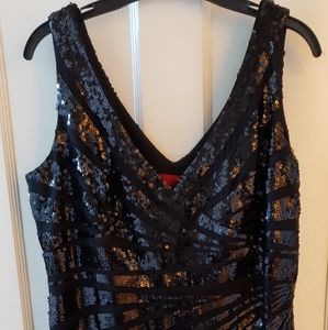 JS Collections Black and Silver Sequin Dress